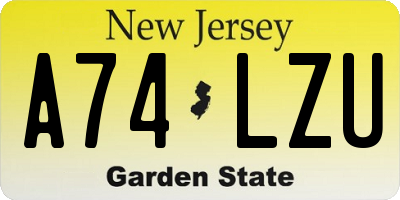 NJ license plate A74LZU