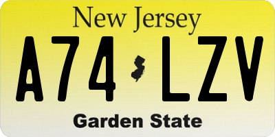 NJ license plate A74LZV