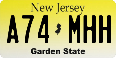 NJ license plate A74MHH