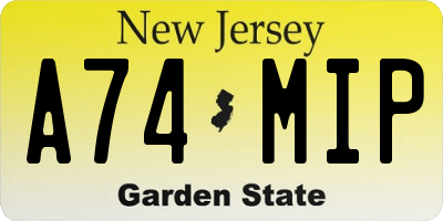 NJ license plate A74MIP