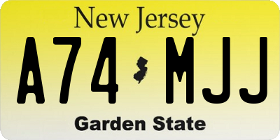NJ license plate A74MJJ