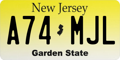 NJ license plate A74MJL