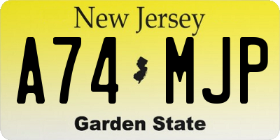 NJ license plate A74MJP