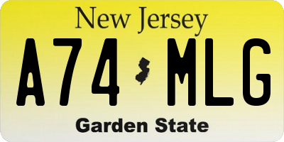 NJ license plate A74MLG