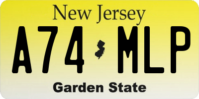 NJ license plate A74MLP