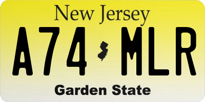 NJ license plate A74MLR