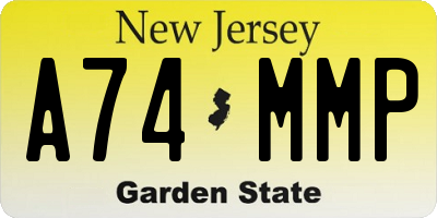 NJ license plate A74MMP