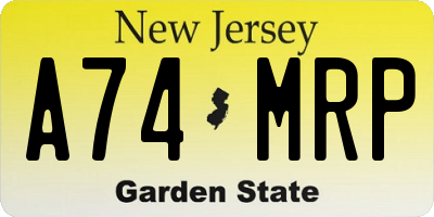 NJ license plate A74MRP