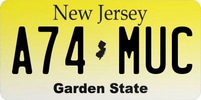 NJ license plate A74MUC