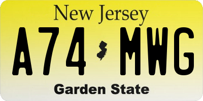 NJ license plate A74MWG