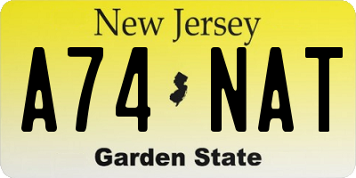 NJ license plate A74NAT