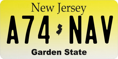 NJ license plate A74NAV
