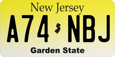 NJ license plate A74NBJ
