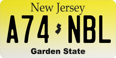 NJ license plate A74NBL