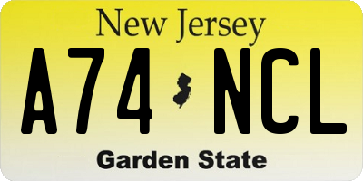 NJ license plate A74NCL