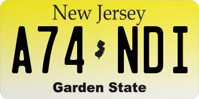 NJ license plate A74NDI