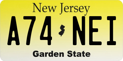 NJ license plate A74NEI
