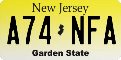 NJ license plate A74NFA