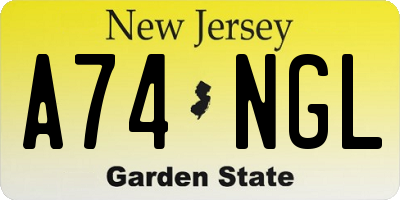 NJ license plate A74NGL