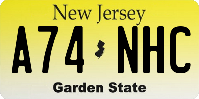 NJ license plate A74NHC