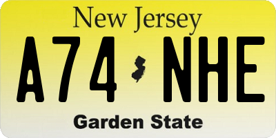 NJ license plate A74NHE