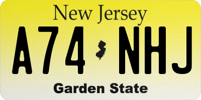NJ license plate A74NHJ