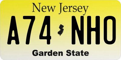 NJ license plate A74NHO