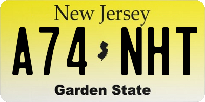 NJ license plate A74NHT