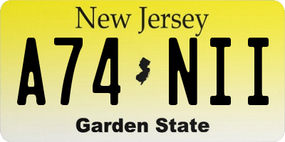 NJ license plate A74NII