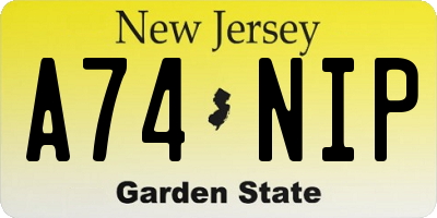 NJ license plate A74NIP