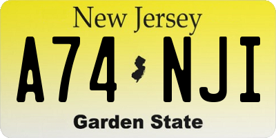 NJ license plate A74NJI