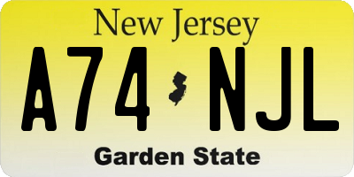 NJ license plate A74NJL