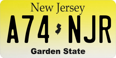 NJ license plate A74NJR