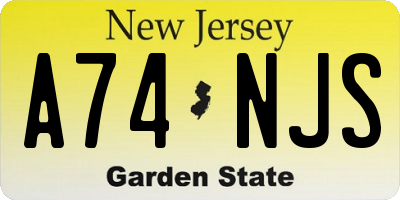 NJ license plate A74NJS