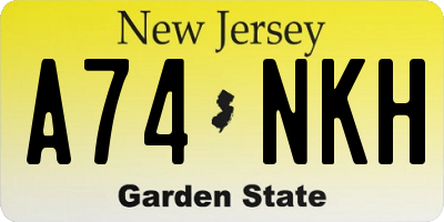 NJ license plate A74NKH