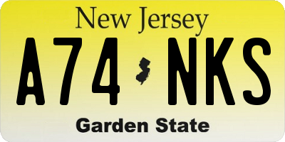 NJ license plate A74NKS