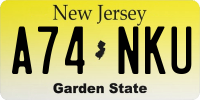 NJ license plate A74NKU