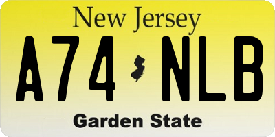 NJ license plate A74NLB