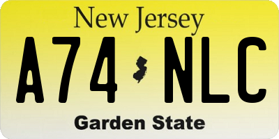 NJ license plate A74NLC