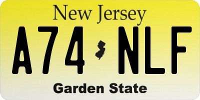 NJ license plate A74NLF