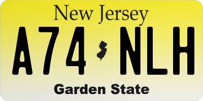 NJ license plate A74NLH