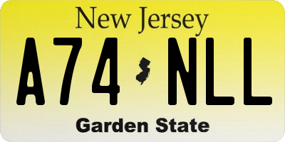 NJ license plate A74NLL