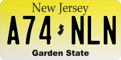 NJ license plate A74NLN