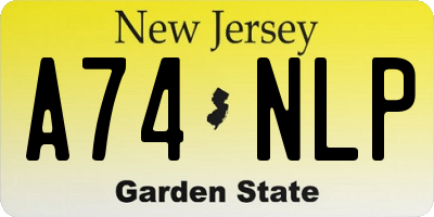 NJ license plate A74NLP