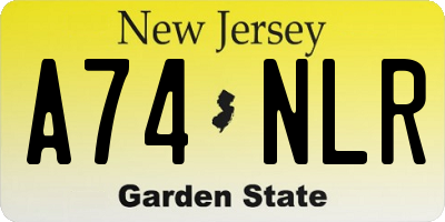 NJ license plate A74NLR