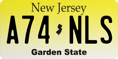 NJ license plate A74NLS