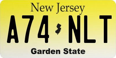 NJ license plate A74NLT