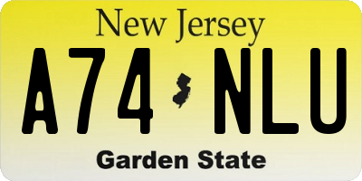 NJ license plate A74NLU