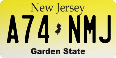 NJ license plate A74NMJ