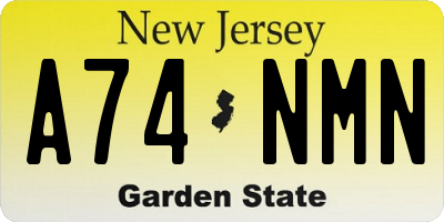 NJ license plate A74NMN